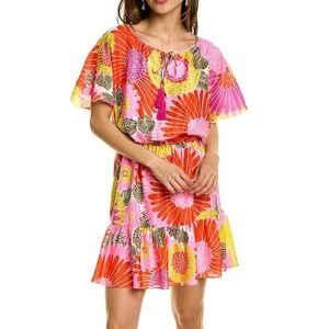 TRINA TURK MAHALO SILK FLORAL PRINT LINED MINI‎ DRESS WOMENS SMALL
